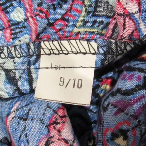 VTG Multicolor Lap Skirt Midi Size 9/10 High Waist Greenwich Square Retro Bright - Picture 15 of 16